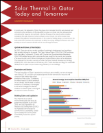 Solar Thermal in Qatar Today and Tomorrow