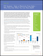 PVT Systems: Heat or Electricity From Solar – Why Only One When You Can Have Both?