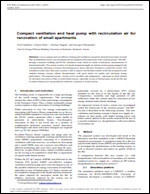 Compact ventilation and heat pump with recirculation air for renovation of small apartments