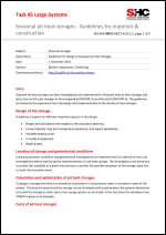 Seasonal pit heat storages - Guidelines for Materials & Construction